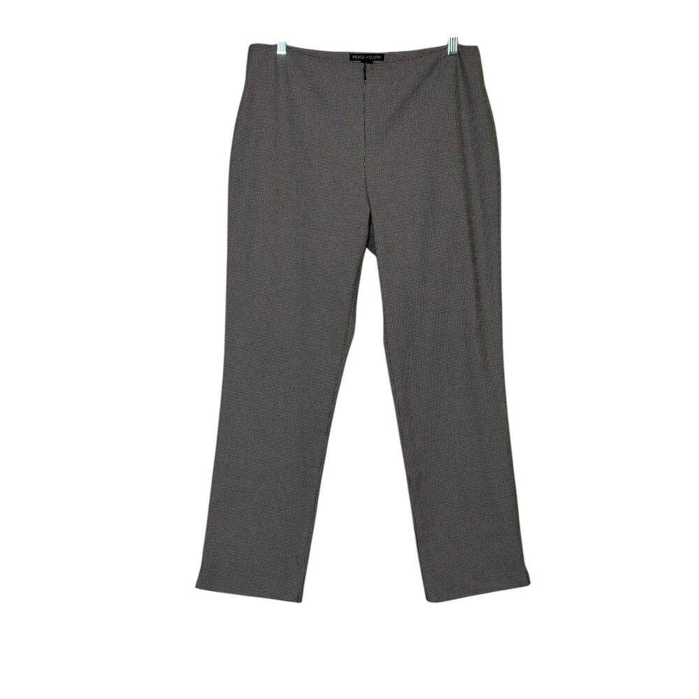Peace of Cloth black white houndstooth straight legs pants size 10